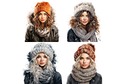 Watercolor Winter Girl Cliparts, a Person Illustration by Mash Mash Stickers (Thumbnail 5 of 9)
