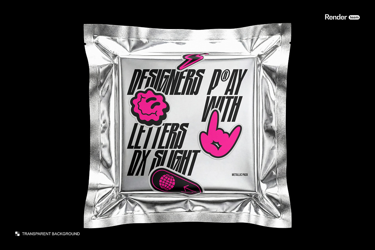 Metallic Foil Bag Mockup Set, a Packaging Mockup by Renderteam (Photo 21 of 22)