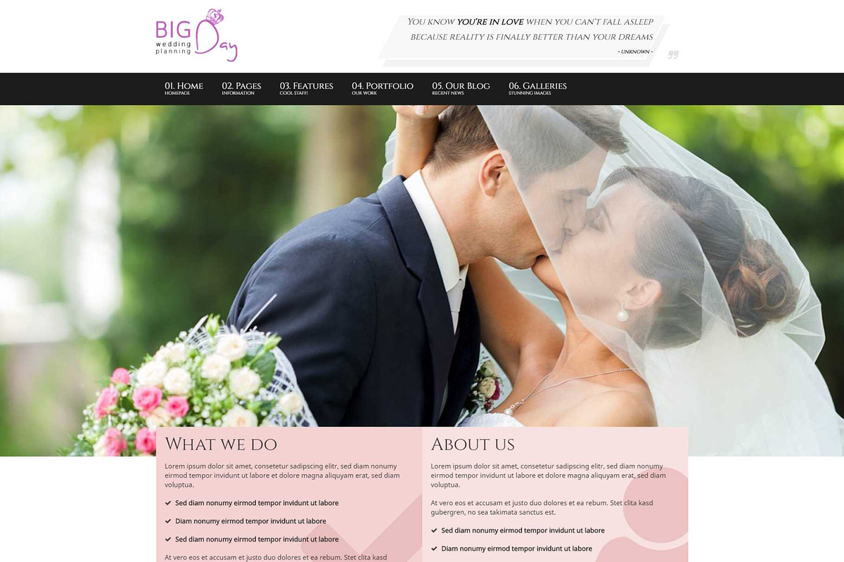 Bigday - Wedding Planner WP Theme, a WordPress Template by 7Theme (Photo 1 of 2)