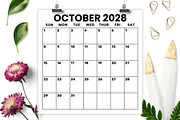 2028 Square 12x12 Large No. Calendar, a Stationery Template by Running With Foxes (Thumbnail 4 of 5)