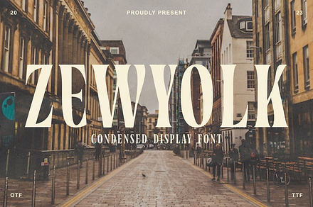 Zewyolk - Bold Condensed Display, a Serif Font by Glyphofik x Krafta