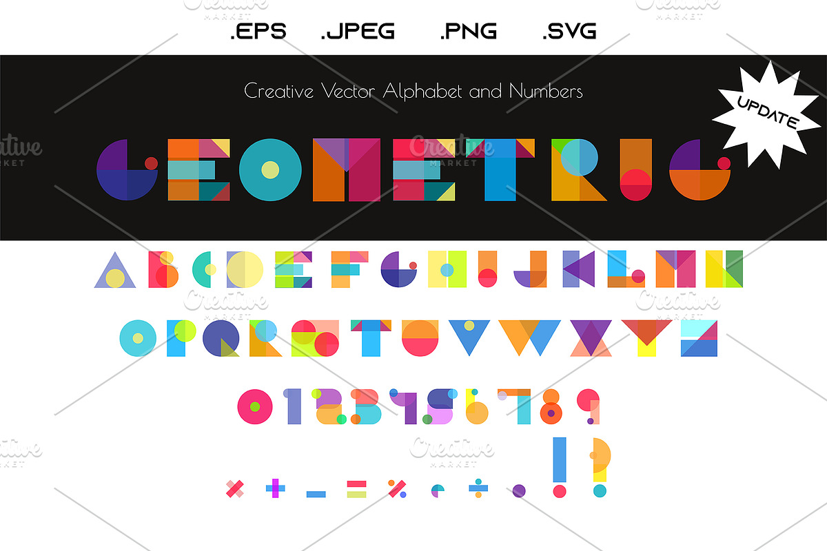 Vector letters Geometric style