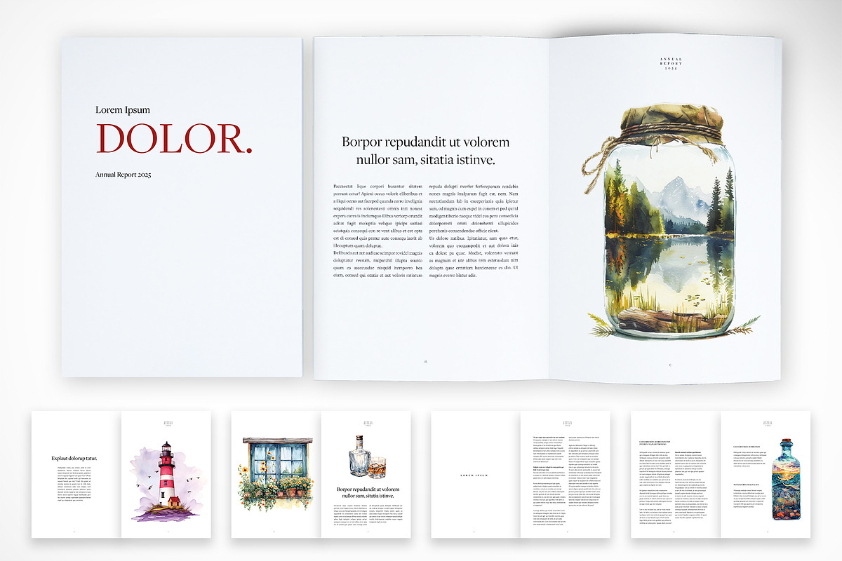 Elegant Annual Report Template, a Print Template by McLittle Stock (Photo 1 of 6)