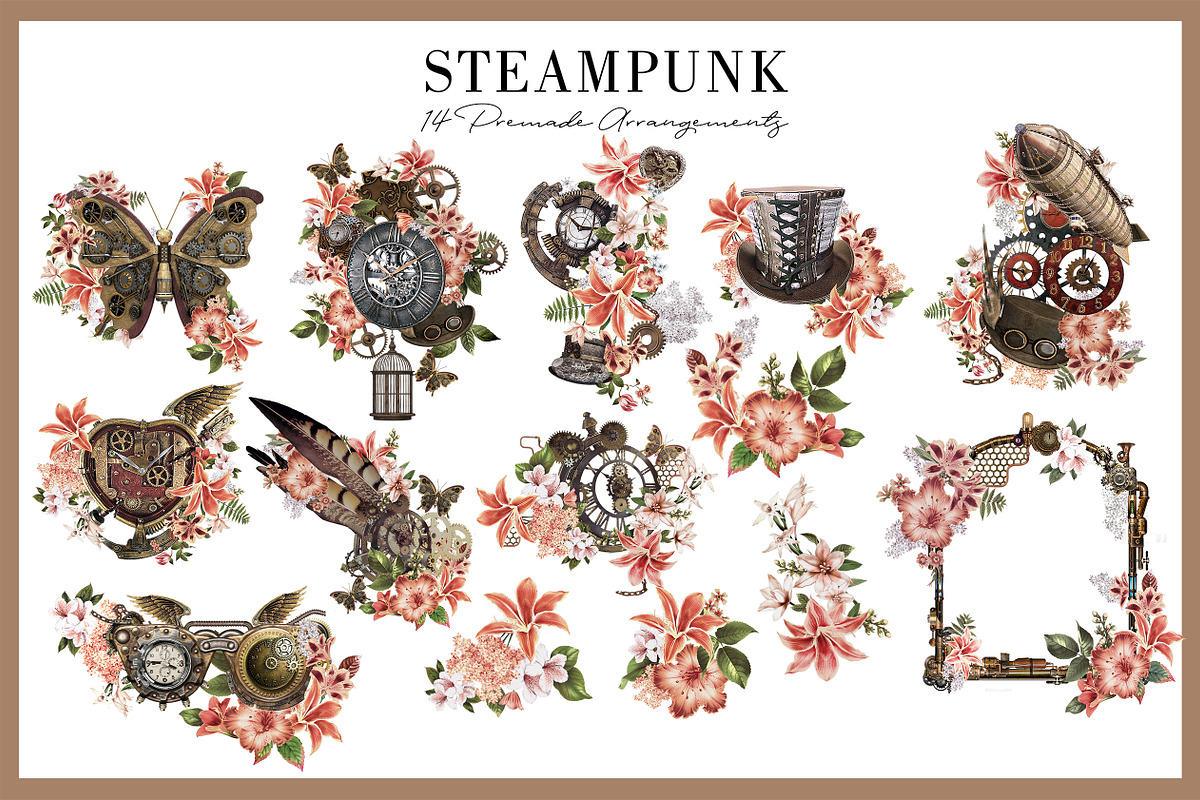 Steampunk | 70 Elements ClipArt, an Illustration by Luiz da Rolt Grathwohl (Photo 3 of 7)