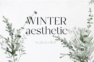Winter aesthetic - watercolor set