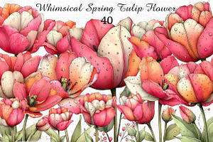 Whimsical Spring Tulip Flower Clipar, an Illustration by Craft Nest