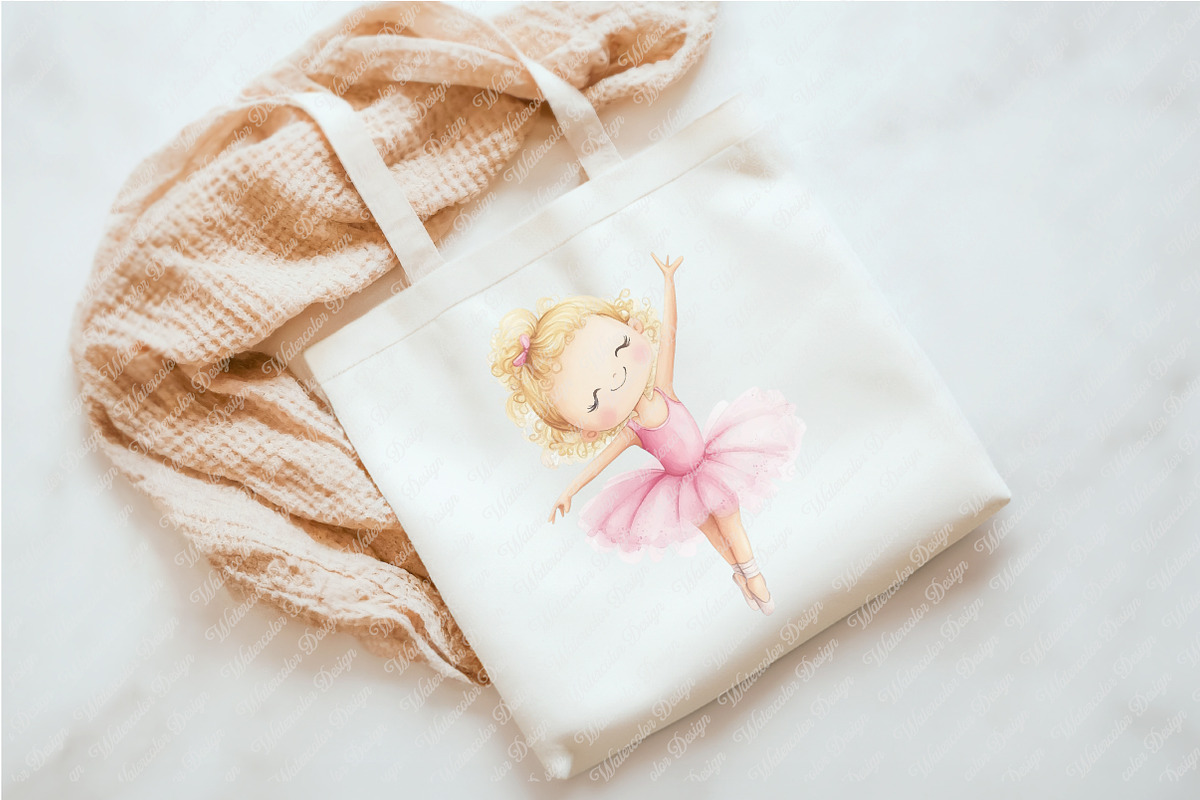 Watercolor Little Ballerina Clipart, an Illustration by Watercolor design (Photo 6 of 12)