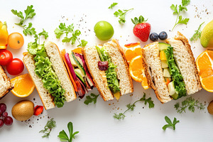 Colorful and nutritious sandwiches, a Photo by Pavel_design