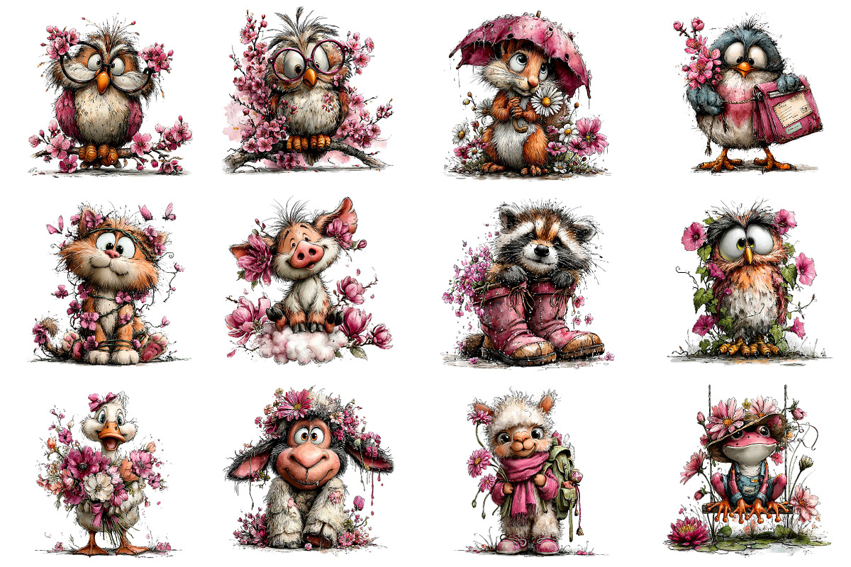Whimsical Spring Animals Clipart, an Illustration by Dream Creation (Photo 4 of 4)