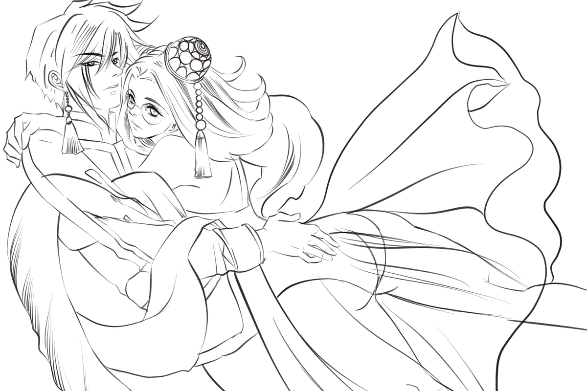 Lover Coloring Page Anime Manga, an Illustration by Meisanmui (Photo 3 of 5)