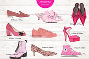 24 WATERCOLOR PAINTED PINK SHOES, an Illustration by Sweet Oh Sour (Thumbnail 3 of 5)