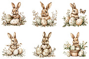 Watercolor Easter Animals Clipart, an Illustration by Designking (Thumbnail 2 of 5)