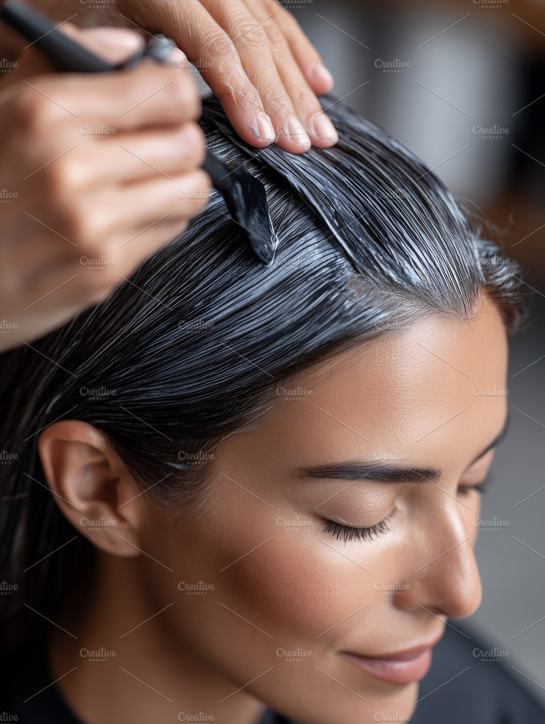 Professional hairstylist applying, a Beauty & Fashion Photo by MistyDay