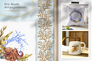 Sea Life Watercolor Clipart Set, an Animal Illustration by AnitaPol (Thumbnail 5 of 16)