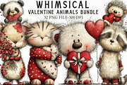 Whimsical Valentine Animals Bundle, an Illustration by Libby Wishes (Thumbnail 1 of 5)