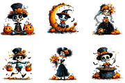 Cute Skeleton Halloween Clipart, a Seasonal Illustration by CreationArt (Thumbnail 5 of 5)