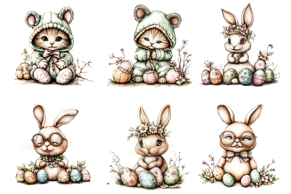 Whimsical easter clipart - Easter, an Illustration by SinaCreation (Photo 5 of 11)