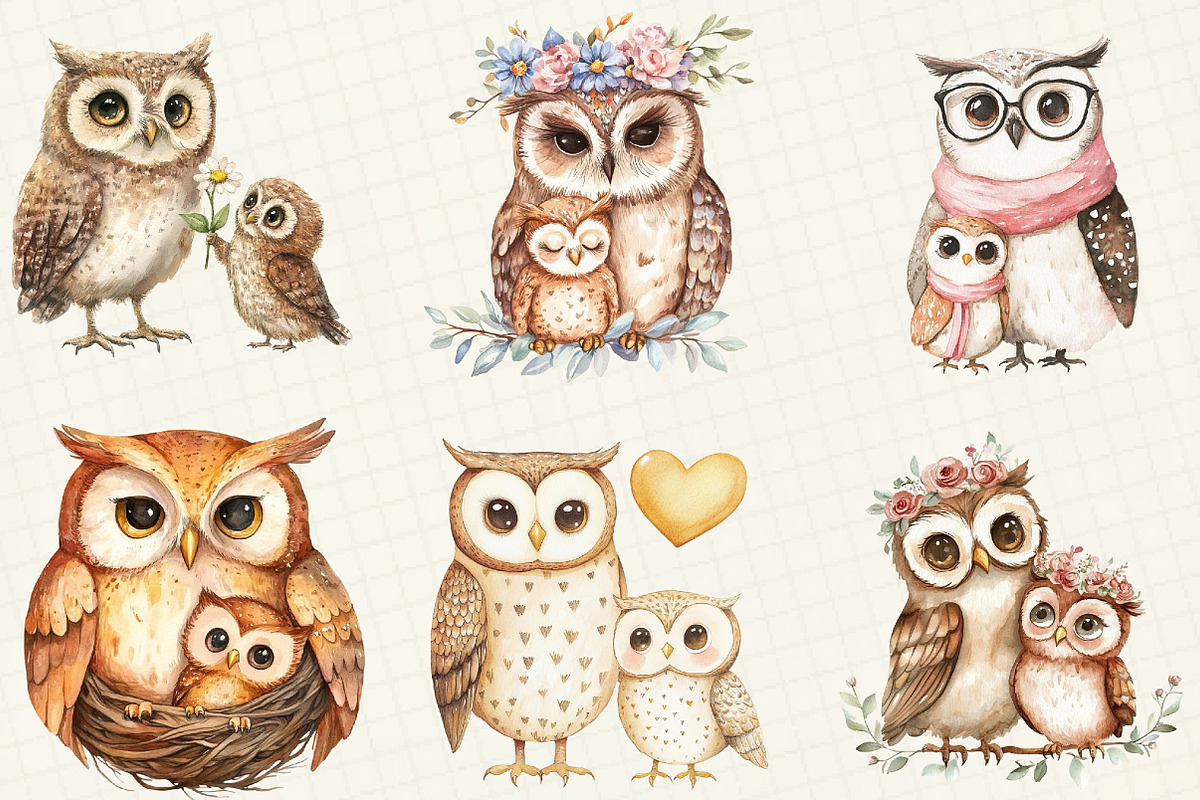 Mother's Day Owl Sublimation Clipart, an Illustration by OK Design (Photo 5 of 5)
