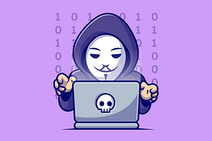 Cute Hacker Operating Laptop Cartoon, a Person Illustration by Catalyst Labs