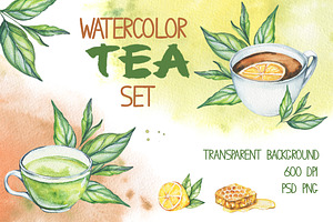 Watercolor Tea Set