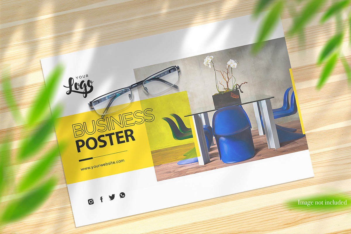 Landscape Poster photorealistic Mock, a Print Template by ItemBridge