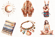 Watercolor Boho Summer Clipart, an Illustration by OK Design (Thumbnail 4 of 5)