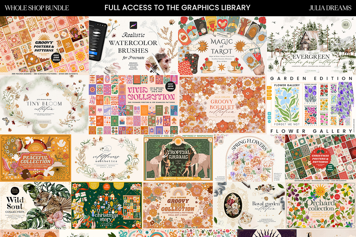 Whole Shop Bundle - 45700 Graphics, an Object Graphic by Julia Dreams (Photo 2 of 52)