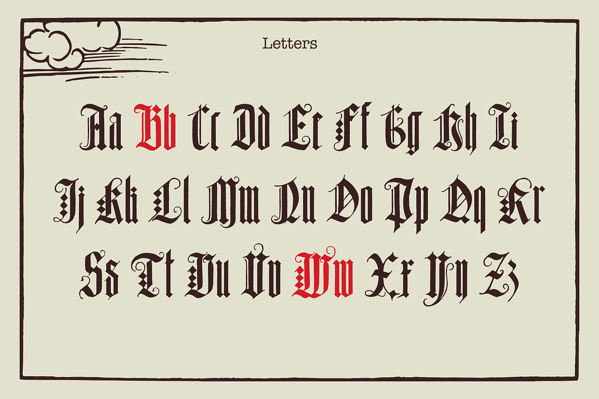 Durers Woodcut blackletter gothic, a Blackletter Font by kaer_shop (Photo 6 of 12)