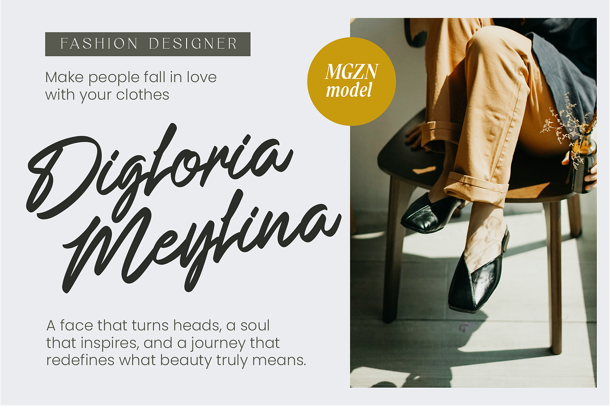 Baglietta Modern Stylish Script Font, a Script Font by Ronny Studio (Photo 2 of 9)