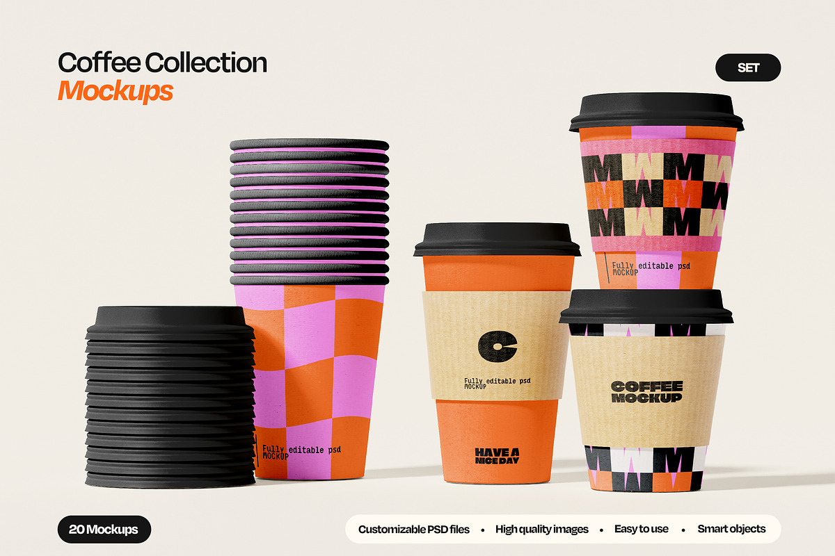 Coffee Cup Packaging Mockup Set, a Packaging Mockup by Mego-studio (Photo 1 of 7)