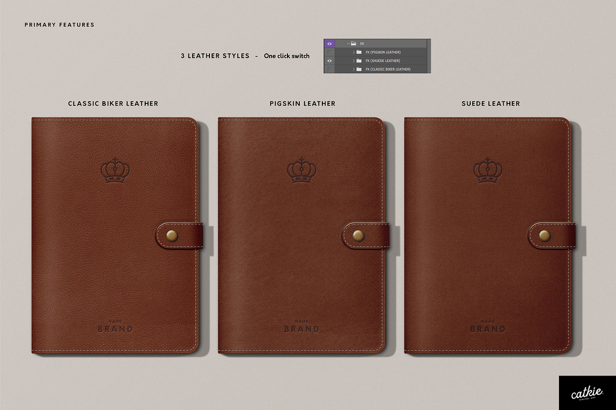 Leather Stationery Mockup Bundle, a Pens & Pencil Mockup by Catkie - Digital Art (Photo 4 of 29)