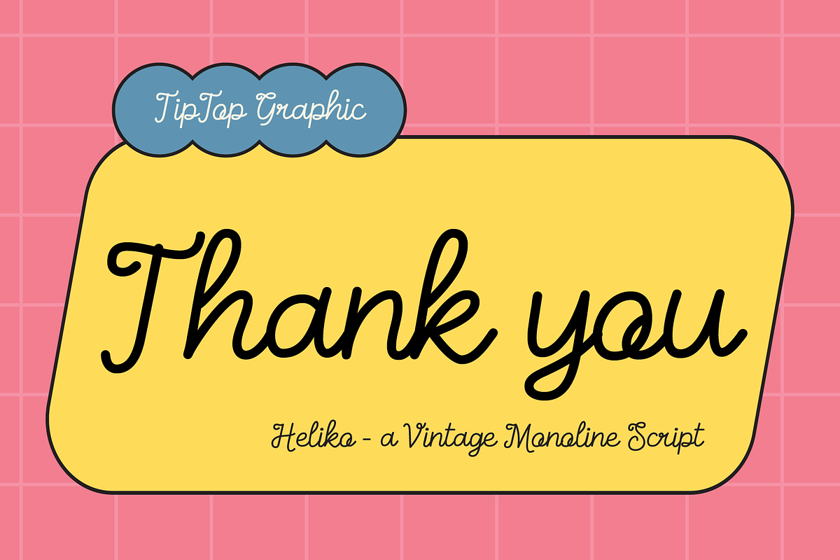Heliko - A vintage Monoline Script F, a Script Font by Tiptop Graphic (Photo 7 of 7)