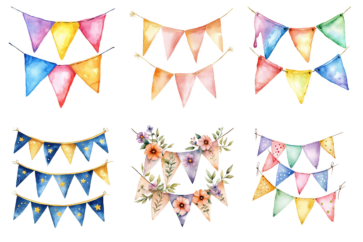 Banner Bunting Birthday Party PNG, an Illustration by SinaCreation (Photo 3 of 5)