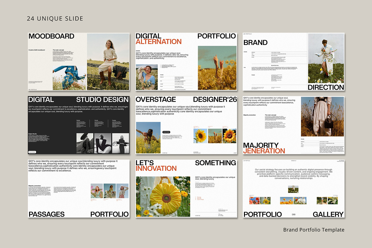 Qxy Brand Portfolio Template, a Presentation Template by Studio Artisan (Photo 8 of 9)