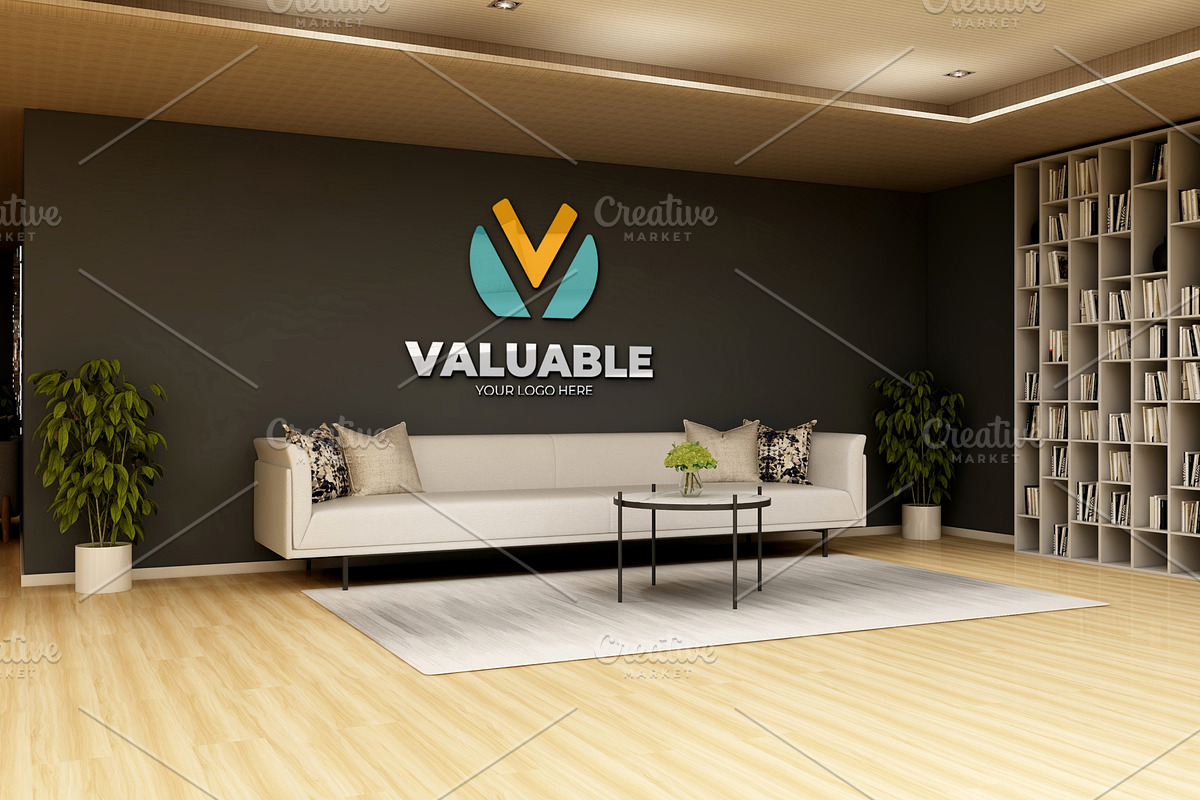 PSD Minimalist Lounge Wall Mockup, a Product Mockup by Ayy (Photo 13 of 15)