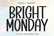 Bright Monday | Script Font, a Script Font by Scratchones (Thumbnail 1 of 8)