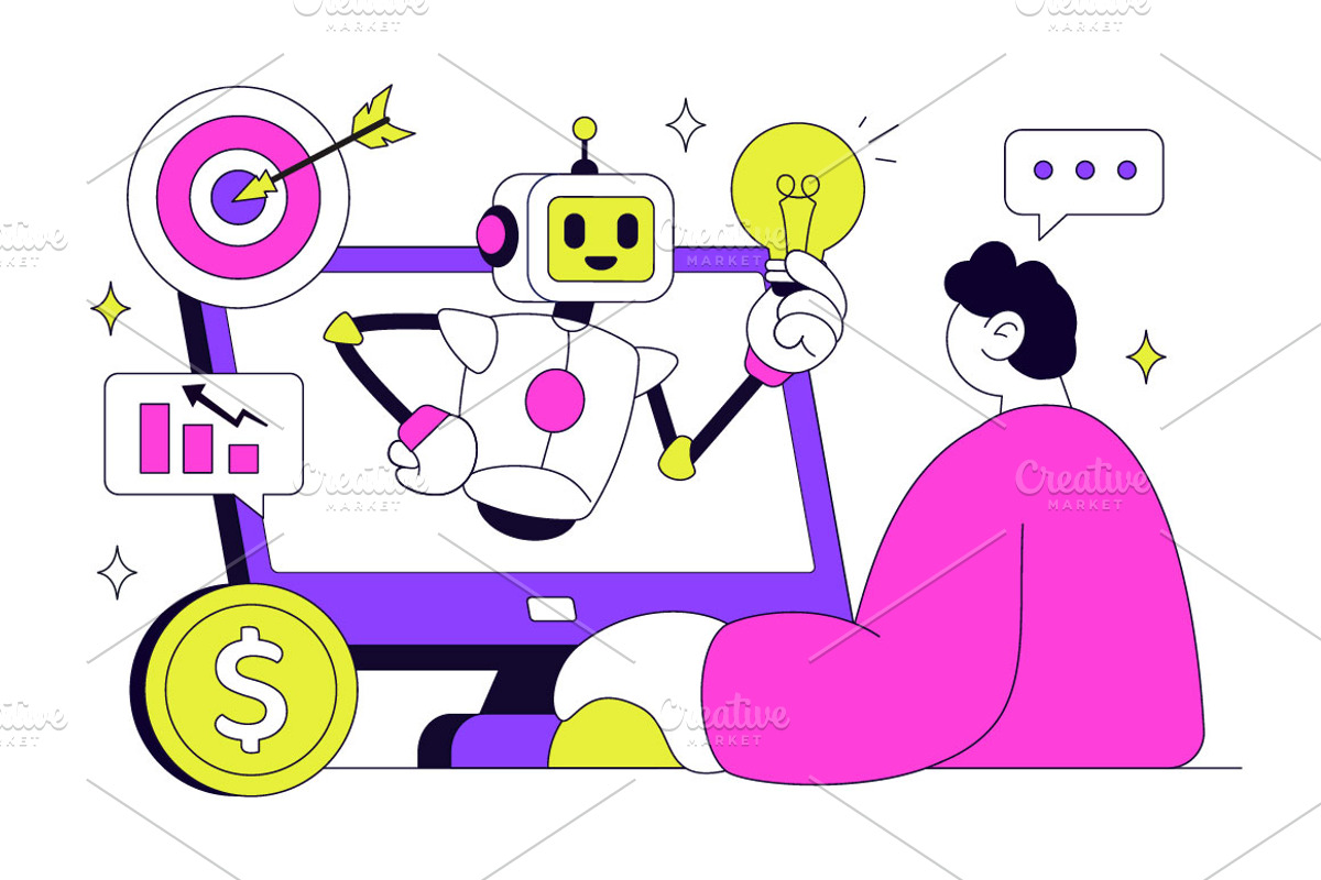 10 AI Marketing Vector Illustration, a Technology Illustration by denayunebgt (Photo 4 of 4)