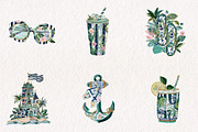 Preppy Coastal Clipart Png, a Seasonal Illustration by CreationArt (Thumbnail 4 of 7)