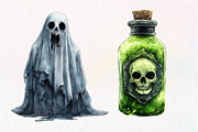 Watercolor Halloween Horror Clipart, an Illustration by Dream Creation (Thumbnail 6 of 6)