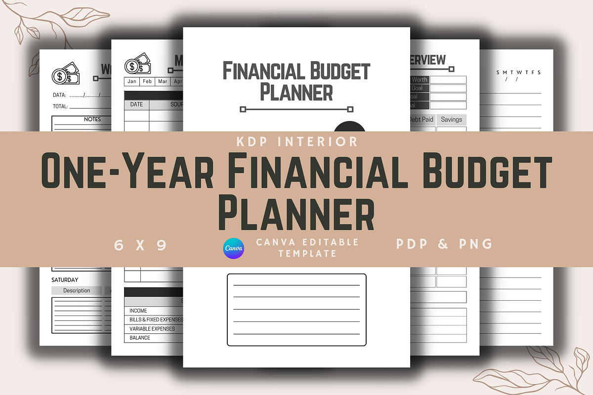 One Year Financial Budget Planner, a Templates & Theme by KDPISH (Photo 1 of 5)