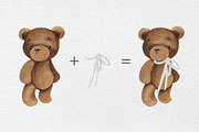 Teddy Bear Clipart Set, an Animal Illustration by HabitusDesigns (Thumbnail 6 of 10)