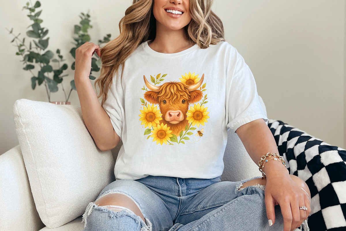 Highland Cow With Sunflowers PNG, an Illustration by SharpMarketplace (Photo 6 of 9)