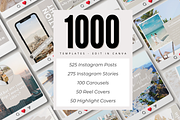 1,000 Canva Travel Templates, a Social Media Template by Oh So Social Boutique (Thumbnail 2 of 8)