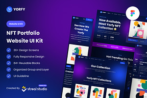 Yorfy NFT Portfolio Website UI Kit, a Templates & Theme by Streal Creative