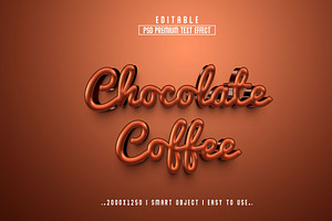 Chocolate Coffee 3D Editable Text