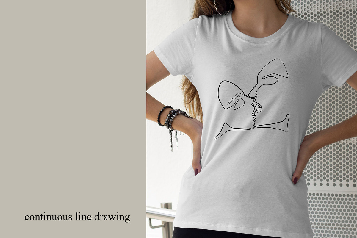 Kiss. One line Art Print., a Person Illustration by Anastasiia_Dzhioeva (Photo 1 of 2)