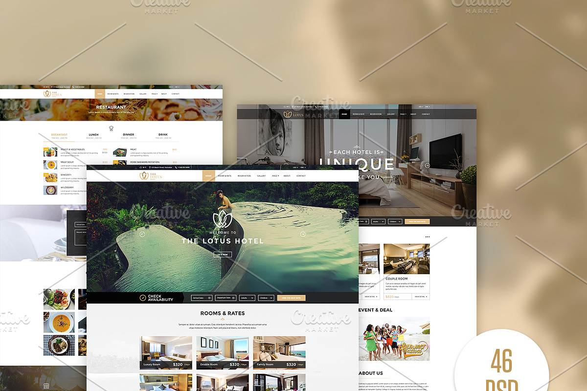 Lotus - Hotel Booking PSD Template, a Websites & App Template by EngoCreative.com (Photo 5 of 5)