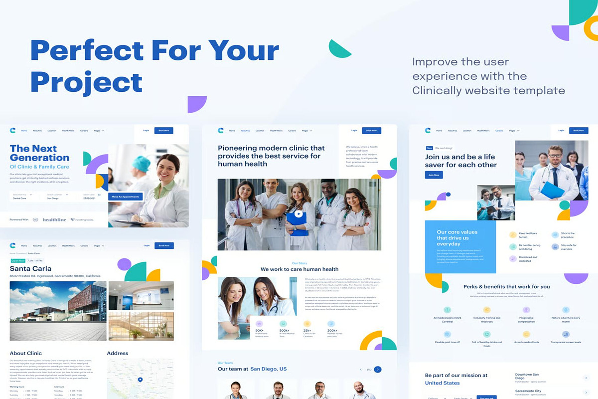Clinically Clinic & Hospital Website, an UI Kit Template by Creative Perspective (Photo 2 of 8)