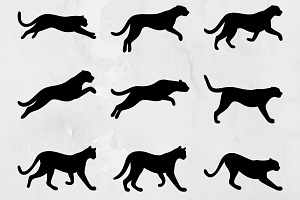 Running Cheetah Silhouette SVG, an Animal Illustration by newminddesign