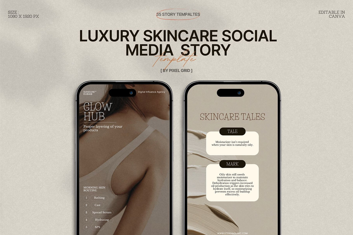 Instagram Canva Skincare Story Kit